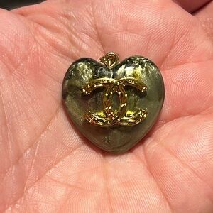 Upcycled CC heart pendant